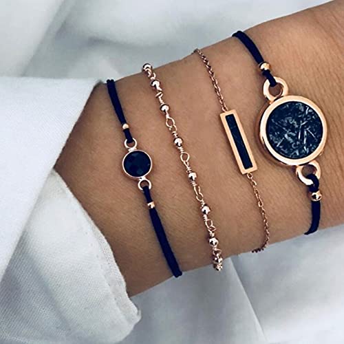 Townshine Designable Star Moon Frosted Glass Beads Alloy Bracelets Set for Women by Townshine - Used condition - Image 3