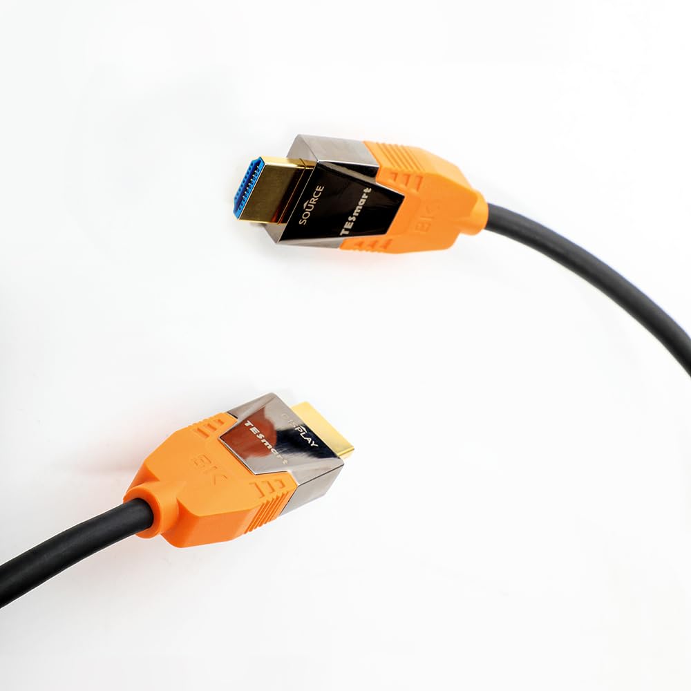 TESmart Cavo HDMI 8K 16,4 ft(5 m)| Fibra Ottica Attiva (AOC), 48Gbps, Ultra Veloce | 8K a 60Hz, 4K a 120Hz, eARC, VRR, ALLM | Per Home Cinema e Console di Nuova Generazione