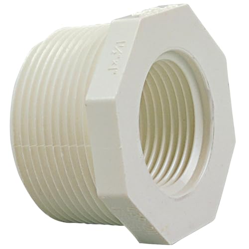 Image of NIBCO Fig No 439-130, 1 in. x 1 /2 in. PVC Bushing, Male NPT x Female NPT, Schedule 40