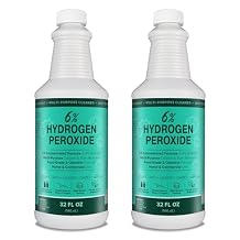 MAXTITE 6% Hydrogen Peroxide 32 Fl Oz, 2 Pack - Just Food-Grade H2O2 & Water - Ecofriendly Natural Cleaning Solution - Home/Commercial - Kitchen, Bath, Laundry & More - Child-Safe Cap - Made in USA
