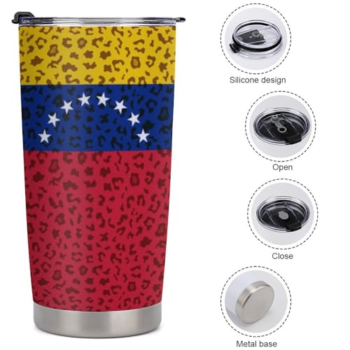 Posavasos para auto con diseño de bandera Venezuela y estampado leopardo miniatura 5