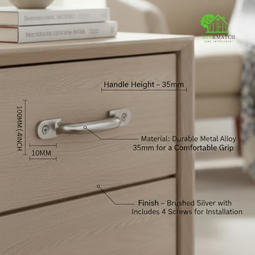 Image of Mix&Match 4inch Drawer Handle Black Antique Finish Pull Knob Pack of 10