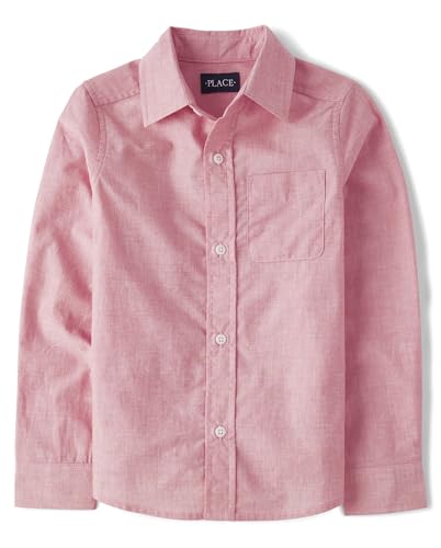 The Children's Place boys Long Sleeve Poplin Button Up Shirt