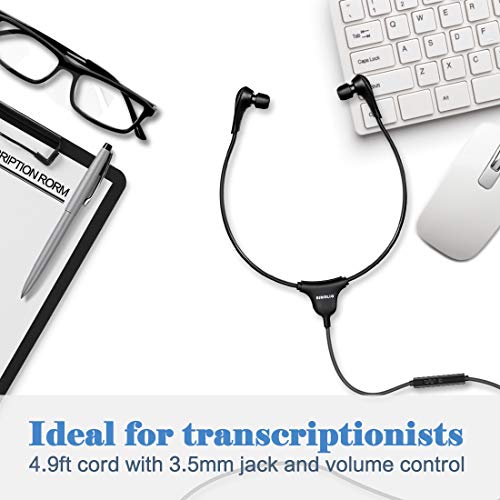 Image of SIMOLIO Wired Transcription Headsets with Microphone & Volume Control,3.5mm