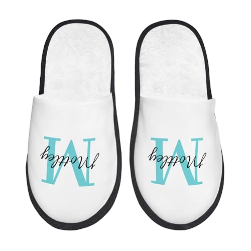 Custom Slippers, Personalized Furry Slippers, Slippers With Name And Photo, Design House Shoes Warmth Closed Toe Slippers For Women Men