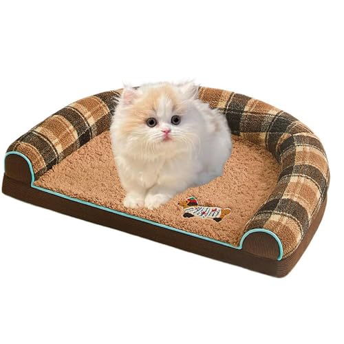 Lifetipsミヌエット MinuetU型 ペットベッド 犬 猫 クッション ソファ 丸洗い可 滑り止め 保温 四季対応 小型犬 中型犬 大型犬 多頭飼い 快適 枕付き 軽量 カバー取り外し インテリアに馴染む 圧縮梱包 極厚 やわらか 防汚 通気性(ブ
