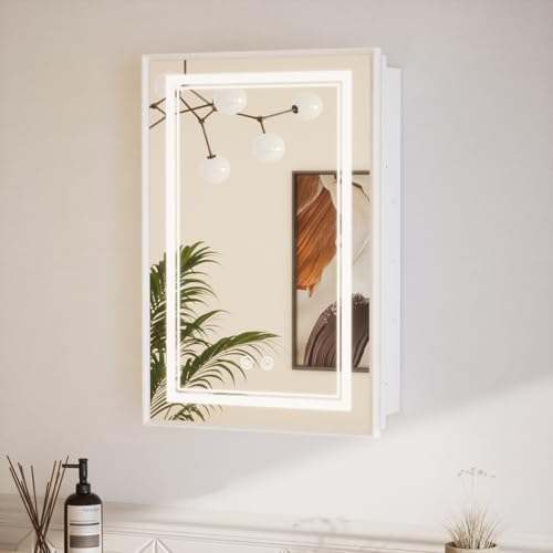 TETOTE White Lighted Medicine Cabinet