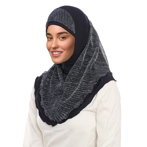 Jazvano Instant Hijab for Women and Muslim Girls - Soft Scarf Easy to Wear Headscarf - Spun Gold Jilbab Daily Islamic 1pc2