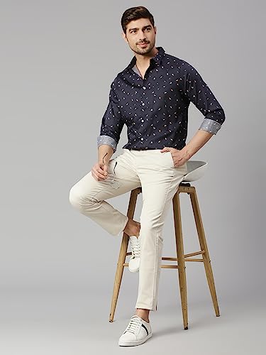 Image of Thomas Scott Men's | Printed | Full Sleeve | Slim Fit | 100% Cotton | Spread Collar | Casual Shirt