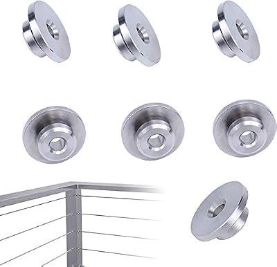 Muzata Cable Railing Protective Protector Plug Insert Sleeves Grommet T316 Stainless Steel for 1/8" Wire Rope Metal Posts, Deck, Balustrade, Marine Grade 40Pack CR72, Series CD1 CD2 CP1