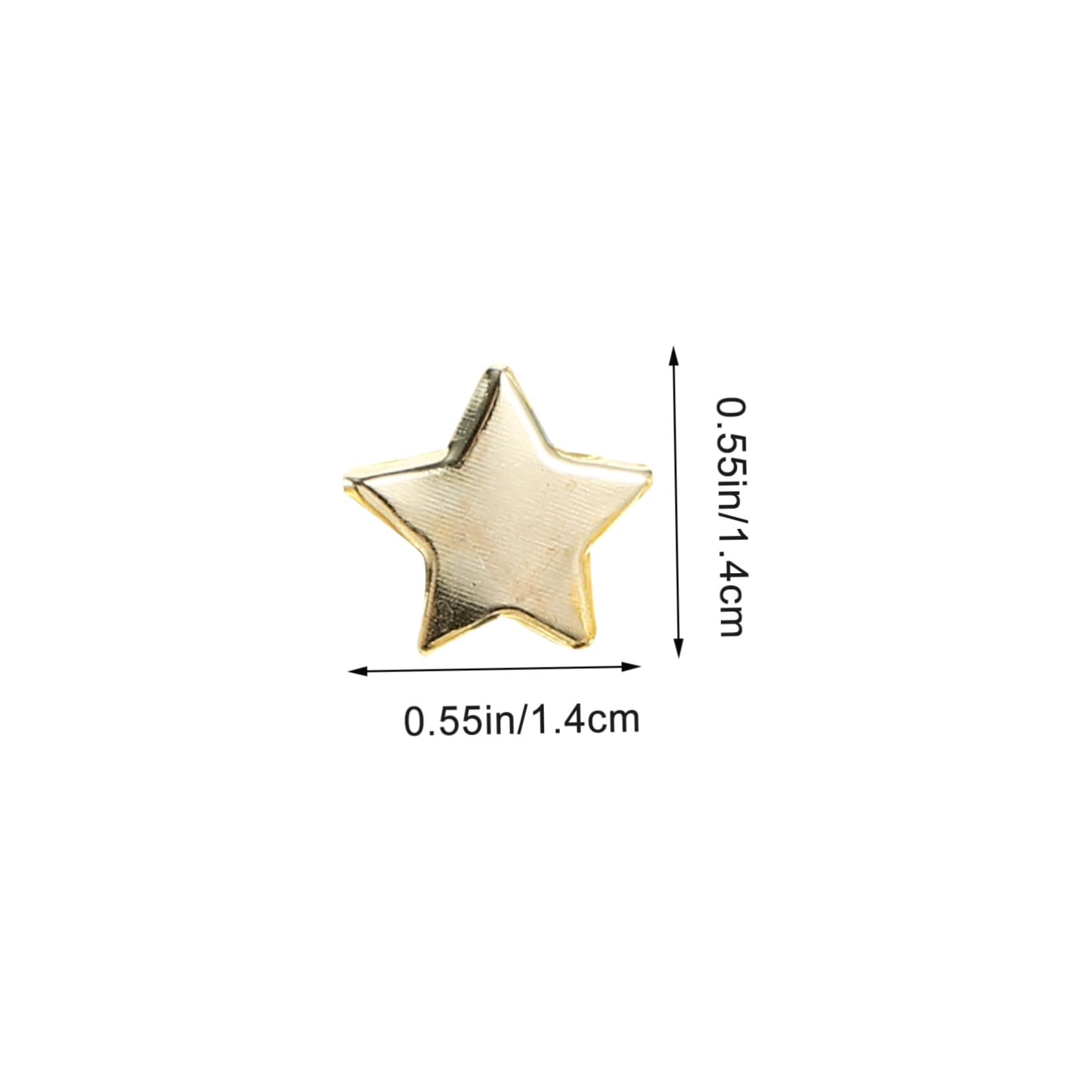 KALLORY 200pcs Star Brads for Paper Crafts 14mm Metal Paper Fasteners Mini Brad Fasteners Gold Craft Embellishments Decorative Round Head Brads