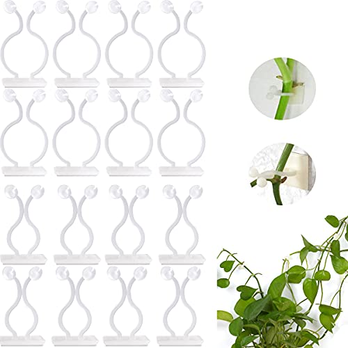 FANGZ 100 PCS Clips de Soporte de Plantas, Clips de Pared para Escalar Plantas de Jardín Adhesivo Gancho para Plantas Trepadoras, Sujeción de Cables o para Decoración (50pcs M+50pcs L, Blanco)