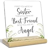 Sympathy Gifts for Loss of Sister,You Are My Angel Acrylic Plaque,Bereavement Gift for Home Office Desk Decor