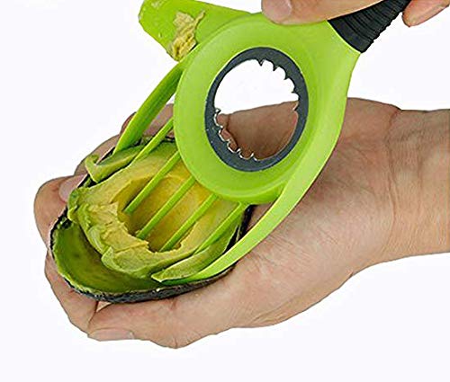 Simply Served Avocado Slicing And Storage Set, 3-In-1 Avocado Slicing Tool, Split, Pit, And Slice Avocados Safely And Effectively, Store Avocados And Reduce Browning, Green #TOP2
