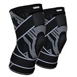 Tenace Ginocchiera per Jiu Jitsu, Grappling, protezione ginocchia a compressione e imbottitura, MMA, BJJ, Muay Thai, Judo, alta durata e prestazioni, unisex, 2, nero, L