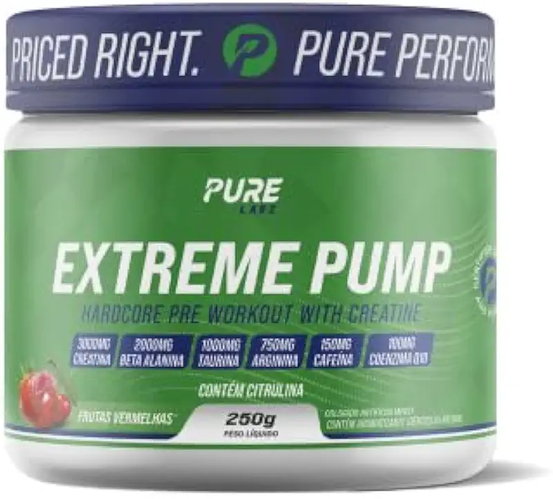 Pré Treino Extreme Pump 250g Pure Athletic Sabor:Frutas Vermelhas