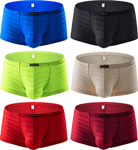 Men's Big Pouch Boxer Briefs Shinning Shorts Underwear Soft Comfortable Underwear Trunks