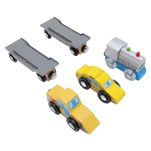 Generic 木製電車セット、子供用トラック電車おもちゃ 5