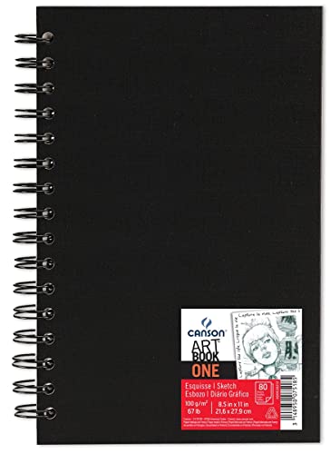 Álbum Espiral Microperforado, 21X27,9 Cm, 80 Hojas, Canson Sketch One, Grano Fino 100G