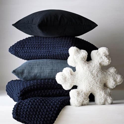 Weihnachtskissen Schneeflocke plüsch, Schneeflocken Kissen, Cute Pillow, Winter-Schneeflocken-förmiges Kissen, weiß-rosa, dekoratives Kissen, Plüsch Schneeflocke Weihnachten Plüsch Kissen (Weiß, 40cm) – Bild 2