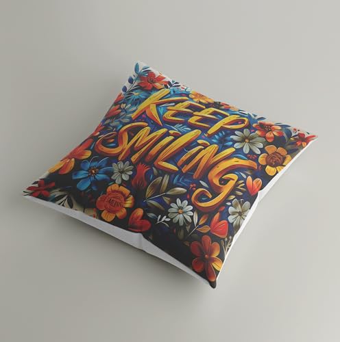 Image of SCPmarts Printed Cushion Cover Home Decorative Pillow for Sofa Soft Solid Square Throw Pillow Cushion Covers Satin Cushion Covers Set of 5 Size 16 x 16 Inch (Design 40)