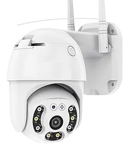 Hevalls 360 CCTV Camera 1080p HD PTZ V380 Pro Outdoor | IP66 Waterproof | Colour Night Vision | LED Lights & Alarm | Smart Motion Detection | Outdoor Camera,White