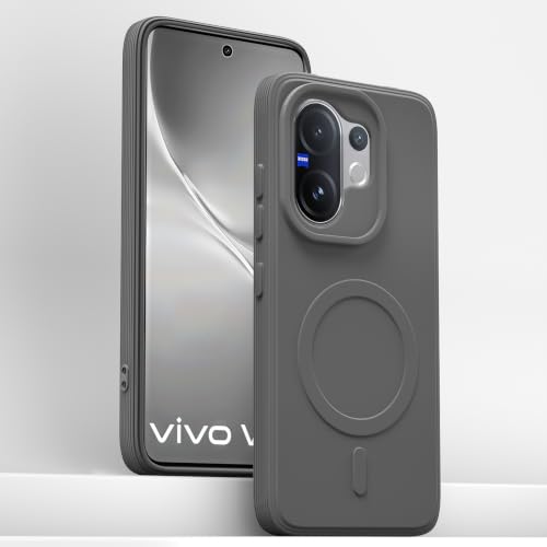 Image of Pikkme Back Cover for Vivo V60 / V60e 5G / Vivo T4 Pro Soft Matte Silicone Mag-Safe Design (Mag-Safe Not Support) Camera Protection | Slim Fit Bumper Cover (Grey)