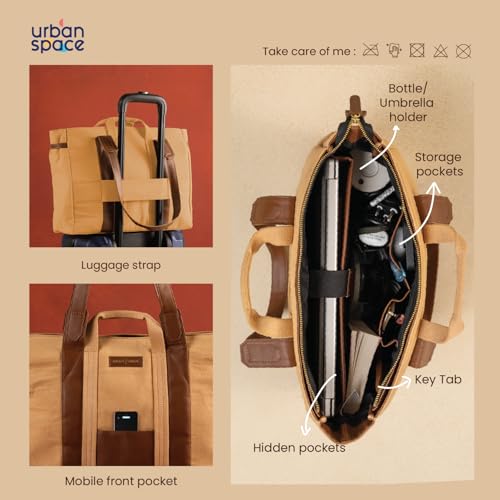 Image of Urban Space Women Tote Bag with Laptop compartment, Handbag for Work, Ladies purse, Stylish Shoulder Bag, Laptop ipad Tote Bags For Office Use, Gift for Women