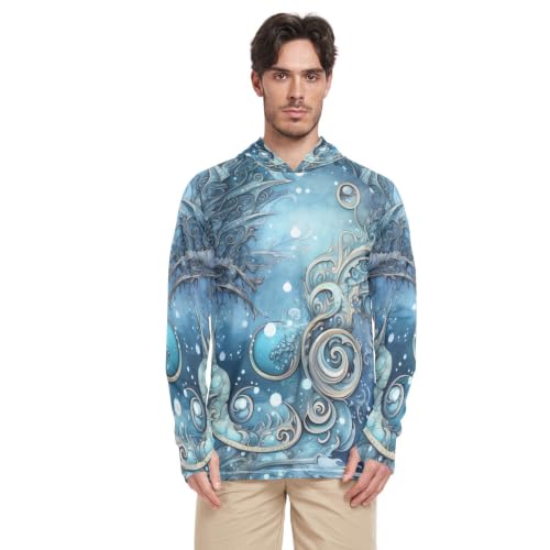 Protection Solaire UPF 50+ avec ce Rash Guard Homme Oiseau Bleu, T-Shirt de Pêche Respirant