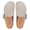 FITORY Mens Suede Clogs with Arch Support,Leather Cork Footed Mules Taupe Size 10.5 #3