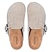 FITORY Mens Suede Clogs with Arch Support，Leather Cork Footed Mules Taupe Size 10