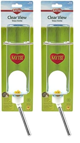 Kaytee Clear View Water Bottle for Pet Guinea Pigs, Rats and Chinchillas, 16 oz (Pack of 2)
