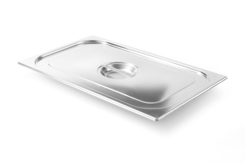 HENDI Gastronorm Deckel, geeignet für Gastronormbehälter, Chafing Dishes, Bain-marie, Backöfen, Gefrierschränke, temperaturbeständig von -40° bis 250°C, GN 1/1, 530x325mm, Edelstahl