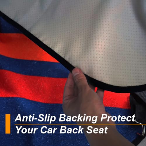 Image of Back Seat Cover for Car Trucks Van SUV,Waterproof Rear Bench Towel Seat Covers for Dogs and Kids,Automotive Backseat Protector (Racing Stripes)