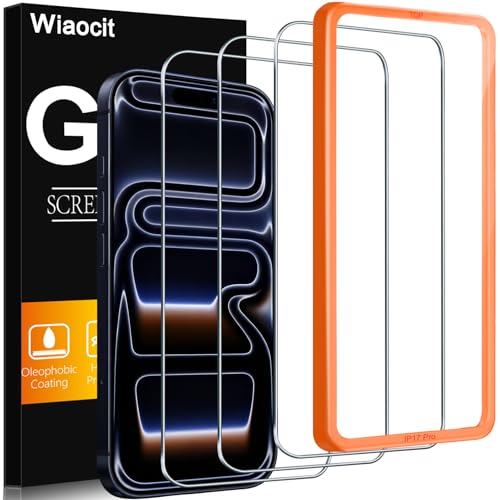 Image of Wiaocit 3 Pack Tempered Glass Screen Protector for iPhone 17 Pro, 9H Hardness, Bubble Free, Case Friendly