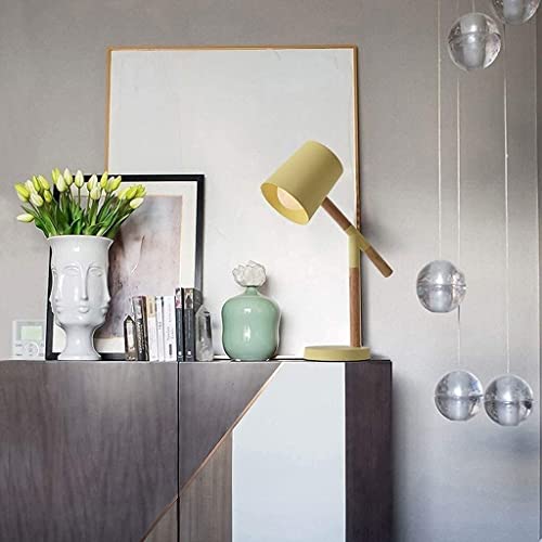 Lampe de bureau moderne en bois noble et métal jaune E27 - 3