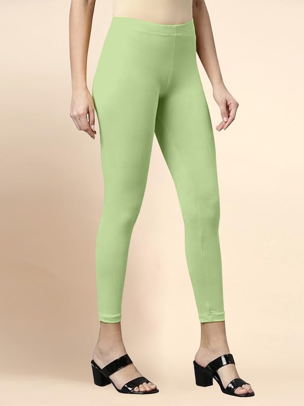 Image of TRENDMALLS Women's Microfiber Elastane Stretch Soft Cropped Leggings with Ultrasoft Waistband for Women