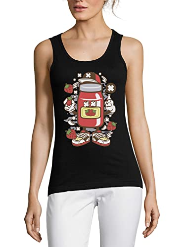 T-shirt sans manches en coton de qualité supérieure au motif fraises