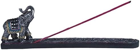 George S. Chen Imports Ss-G-88053 Thai Elephant with Trunk Raised Incense Burner Figurine Statue, Black