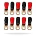 InstallGear 1/0 Gauge AWG Crimp Ring Terminals Connectors - 10-Pack (5 Positive, 5 Negative)