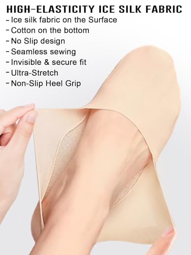 Thin No Show Socks Womens, Low Socks Non Slip Flat Boat Cut Thin Lightweight Sock Ice Silk Surface & Cotton Sole3