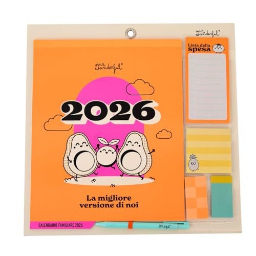 Mr. Wonderful - Calendario magnetico da parete familiare 2026 - La migliore versione di noi