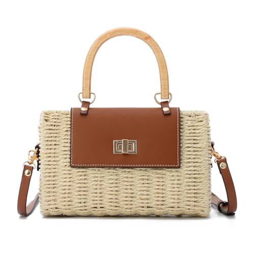 EVEOUT Geflochtene Rattan Umhängetaschen Damen Sommer Chic Weiden...