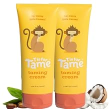 T is for Tame - All-Natural Hair Taming Cream for Kids - Frizz & Flyaway Control - Coconut Oil & Jojoba Leave-In, Safe for Babies & Toddlers, Non-Greasy, 3.38 Fl Oz 2 Pack - Made in the USA