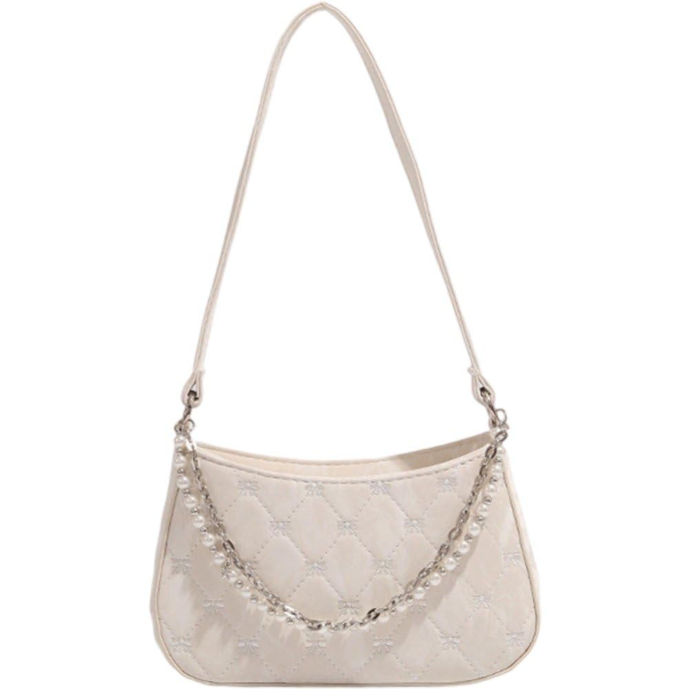 Sac à bandoulière avec nœud et perles pour femme adepte de mode chic
