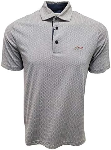 Dry Diamond Print Polo Shirt (Navy 