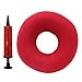 Cojín Circular Inflable con Bomba y Bolsa de Viaje - Flotador Hemorroides Diámetro 38 cm – Almohada Ortopédica para Coxis, Almorranas, Dolor en la Rabadilla, Próstata – Hogar, Coche, Oficina (Rojo)