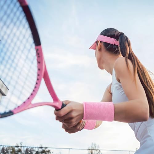 Image of WILLBOND 6 Inch Wrist Sweat Bands for Men Women Tennis Elastic Athletic Long Sweatband Wrist Absorbent for Basketball Tennis Running Outdoor Activity
