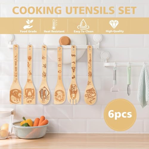 6Pcs-Cooking-Wooden-Spoons-GiftsEngraved-Bamboo-Cooking-Utensils-SetApartment-Essentials-Wood-Spatula-Spoon-Nonstick-Kitchen-Utensil-Set-Premium-Quality-Housewarming-Gifts-Nightmare-Wooden-Spoons