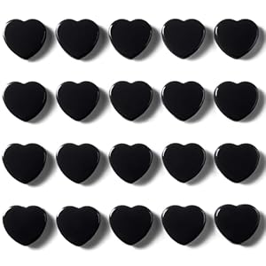 DUJEQM Fridge Magnets - 20 Pcs Strong Magnet Black Heart Small Magnets, Whiteboard Magnets Heavy Duty Decorative Cute Mini Magnet for Adults, Crafts, Notice Boards, Office, Kitchen, School, Home, Map